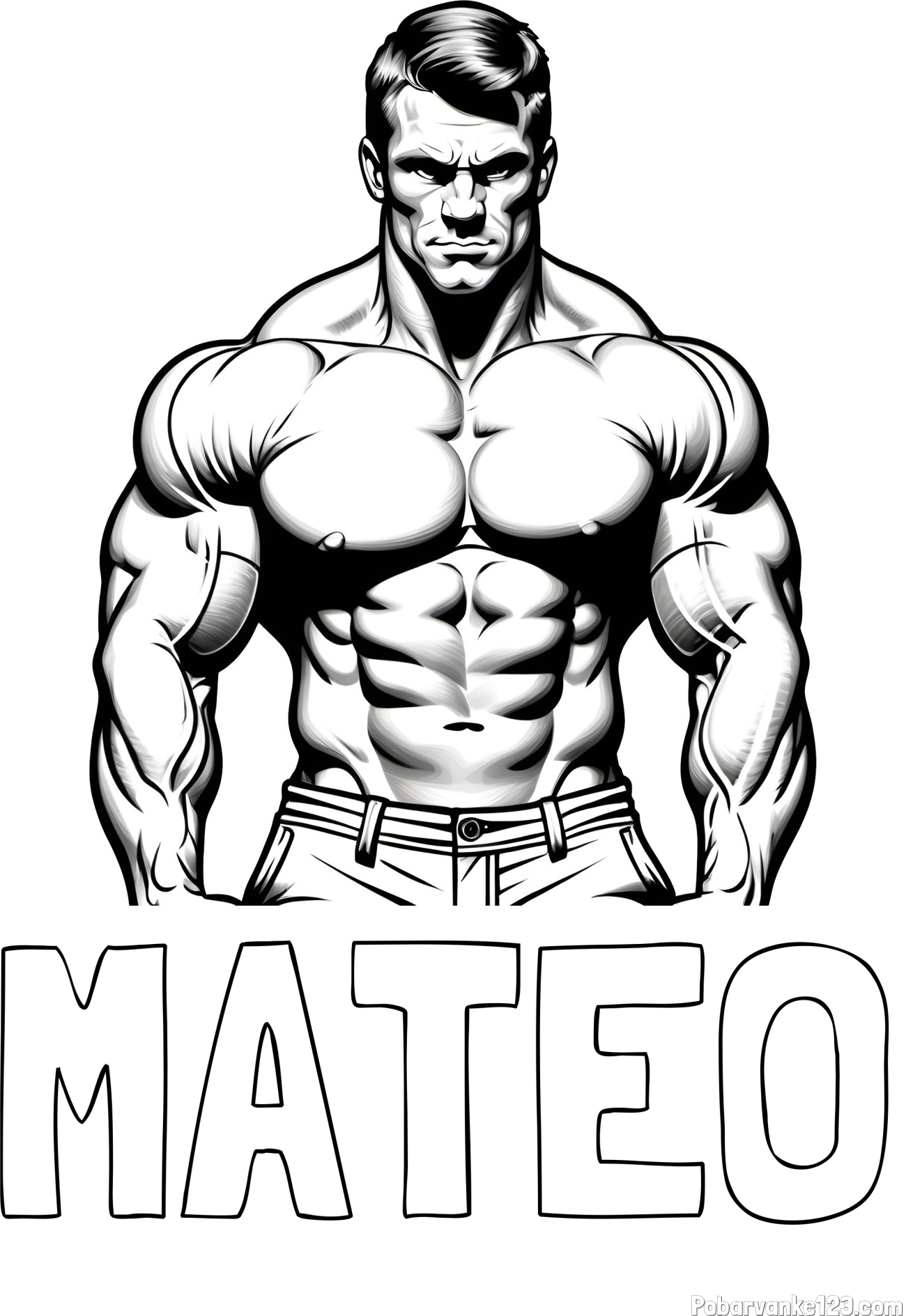 Pobarvanka imena MATEO in pobarvanka bodybuilder-ja