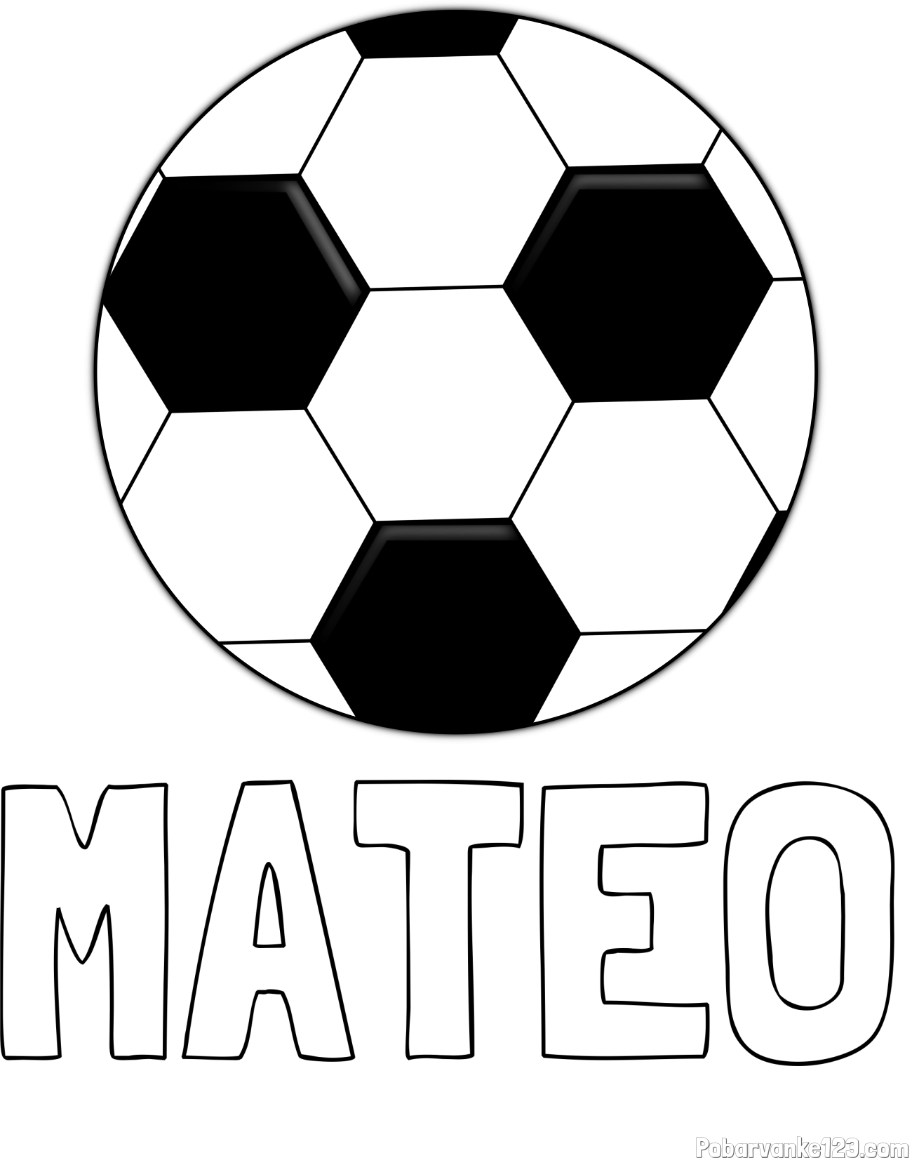 Pobarvanka imena MATEO in pobarvanka nogometne žoge
