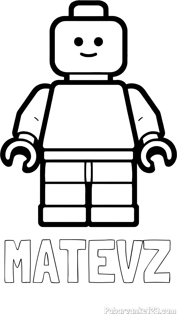 Pobarvanka imena MATEVŽ in pobarvanka LEGO figurice fanta