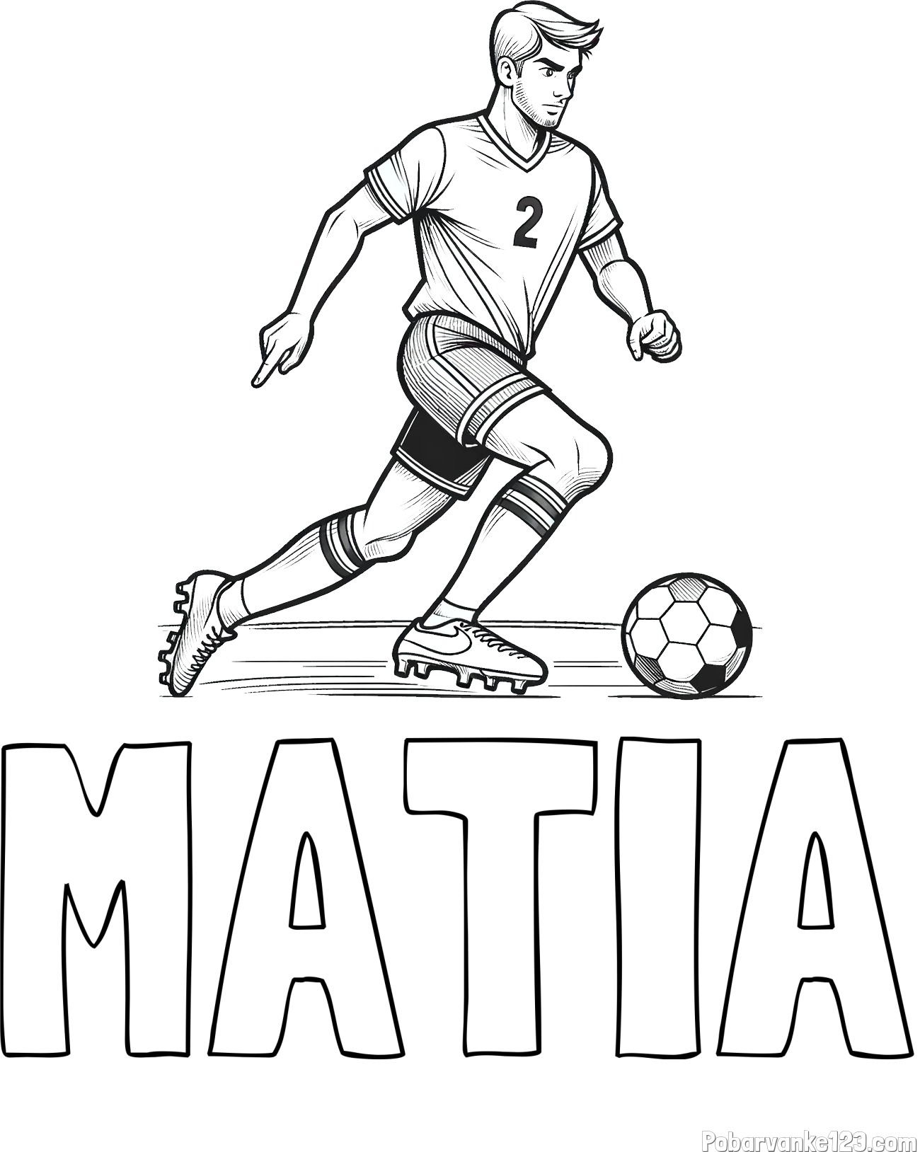 Pobarvanka imena MATIA in pobarvanka nogometaša