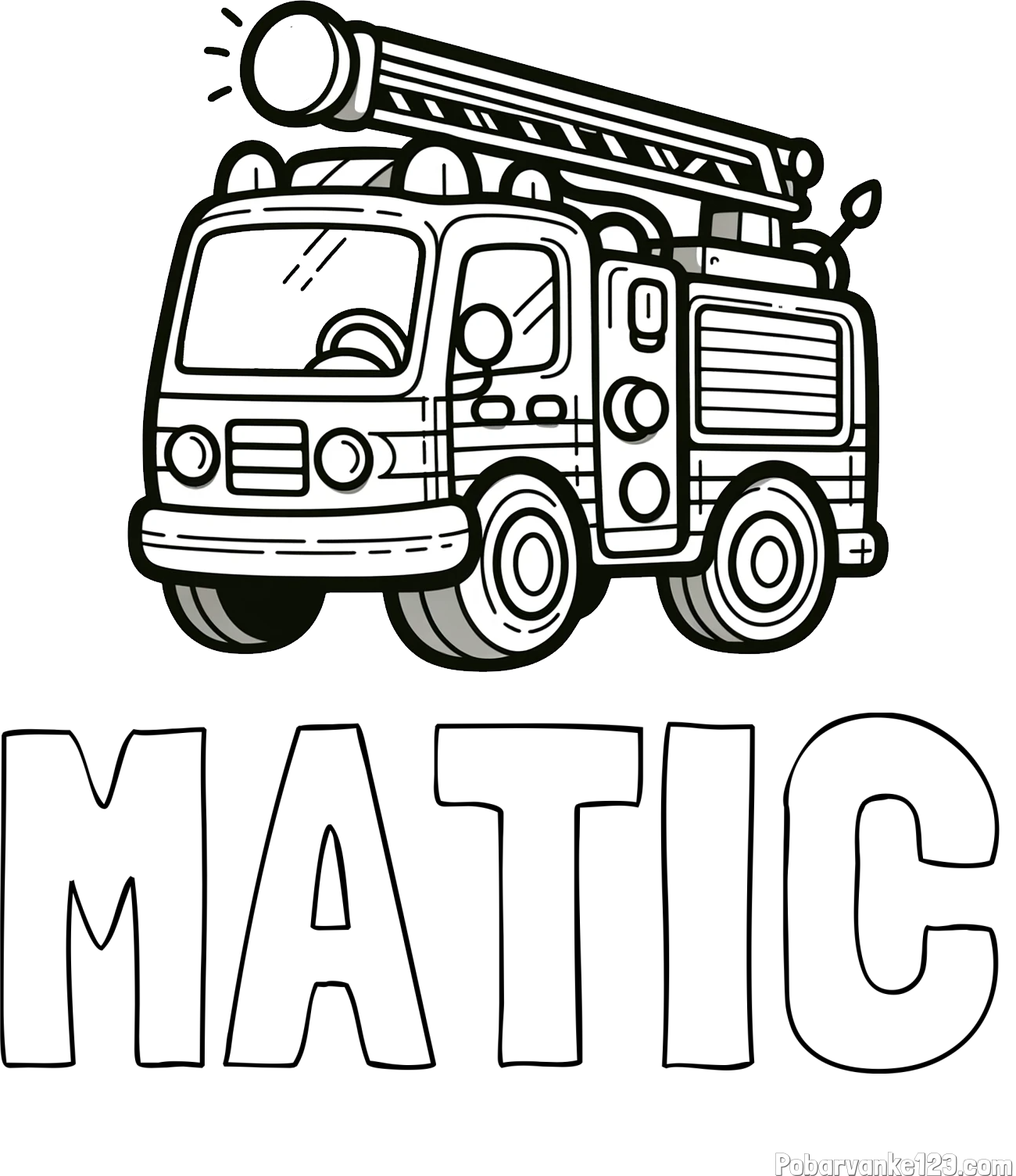 Pobarvanka imena MATIC in otroška pobarvanka preprostega gasilskega avta