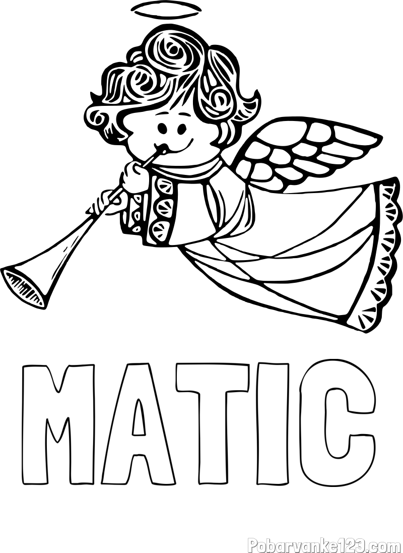 Pobarvanka imena MATIC in pobarvanka angelčka