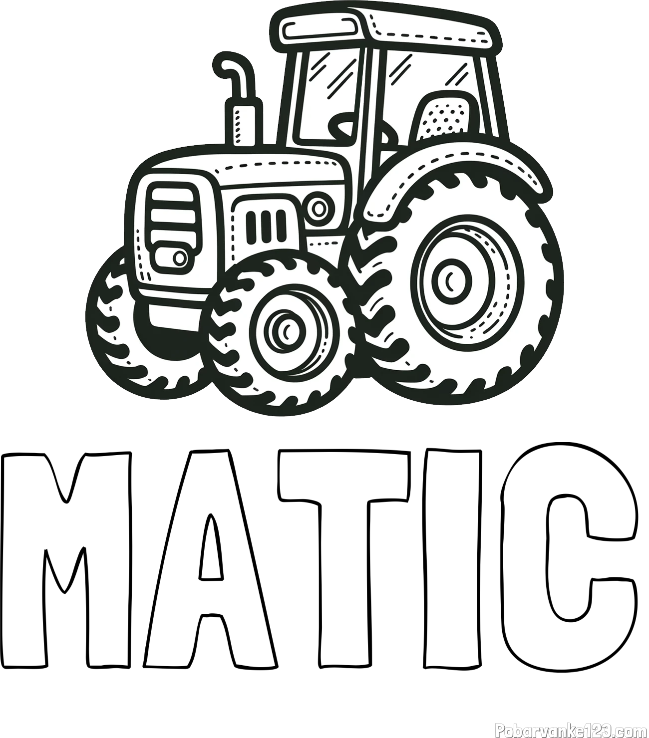 Pobarvanka imena MATIC in pobarvanka čudovitega traktorja