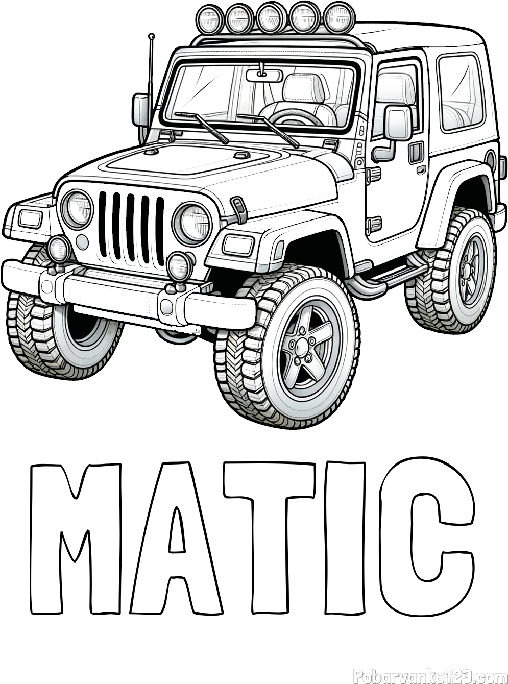 Pobarvanka imena MATIC in pobarvanka džipa