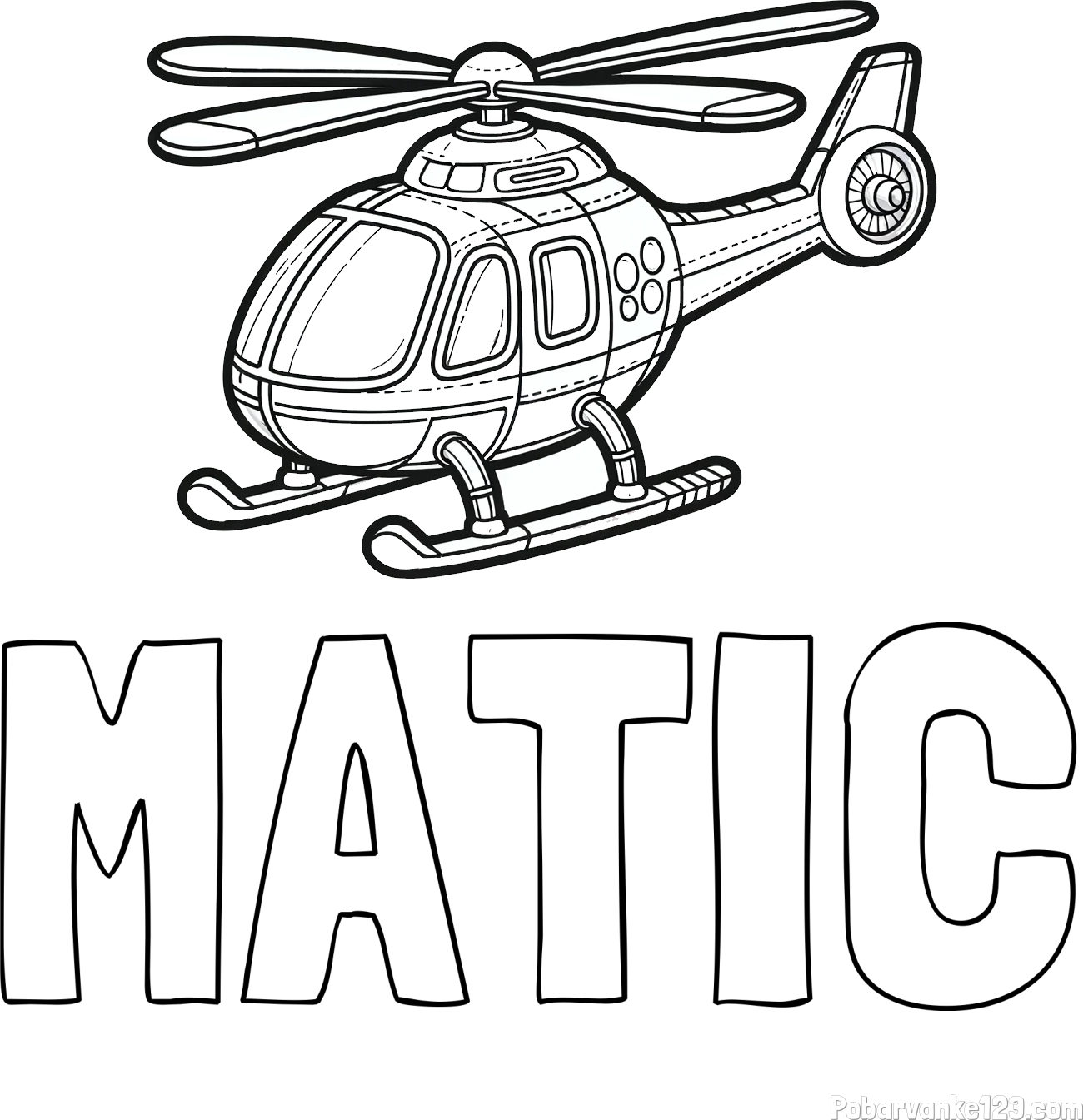 Pobarvanka imena MATIC in pobarvanka helikopterja