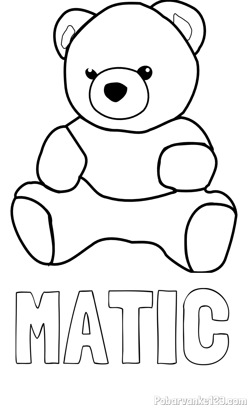Pobarvanka imena MATIC in pobarvanka medvedka