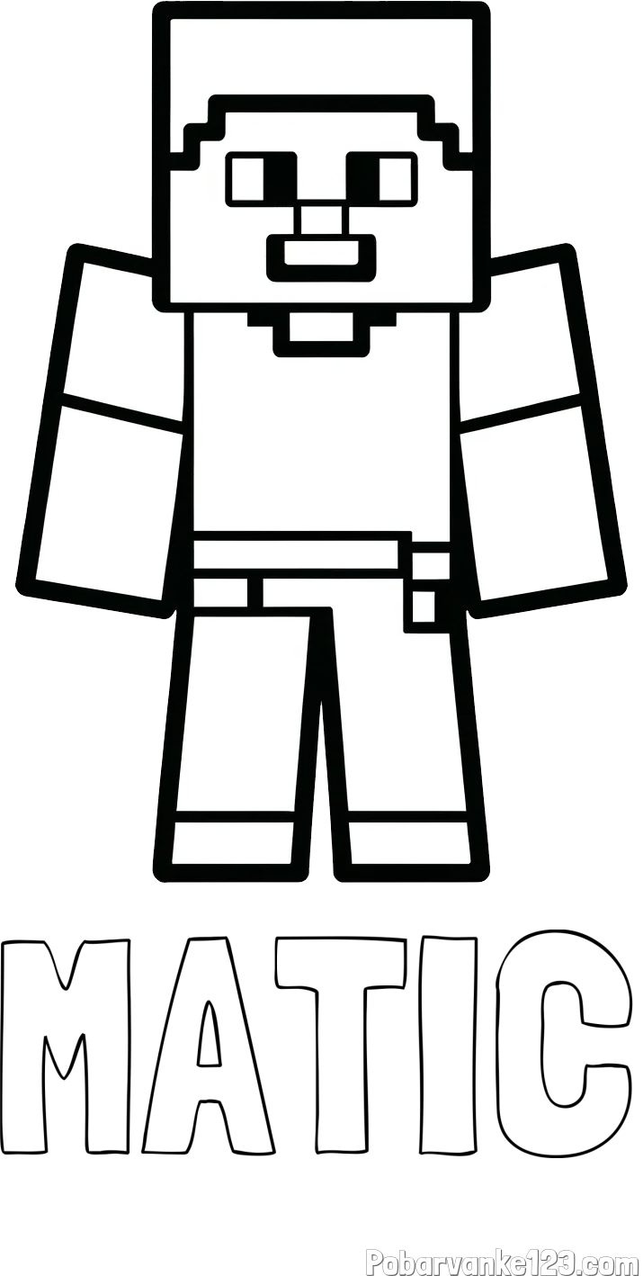 Pobarvanka imena MATIC in pobarvanka Minecraft figurice