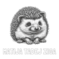 Online izdelana pobarvanka - Pobarvanka imena MATIJA TADEJ ŽIGA in pobarvanka ježa