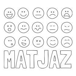 Online izdelana pobarvanka - Pobarvanka imena MATJAŽ in pobarvanka smeškov