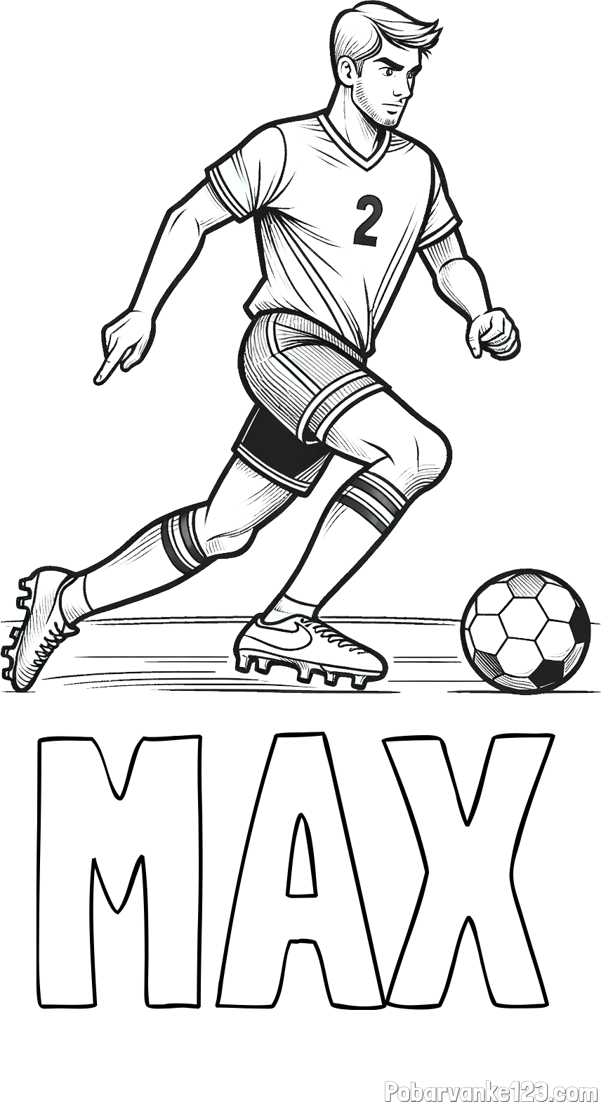 Pobarvanka imena MAX in pobarvanka nogometaša