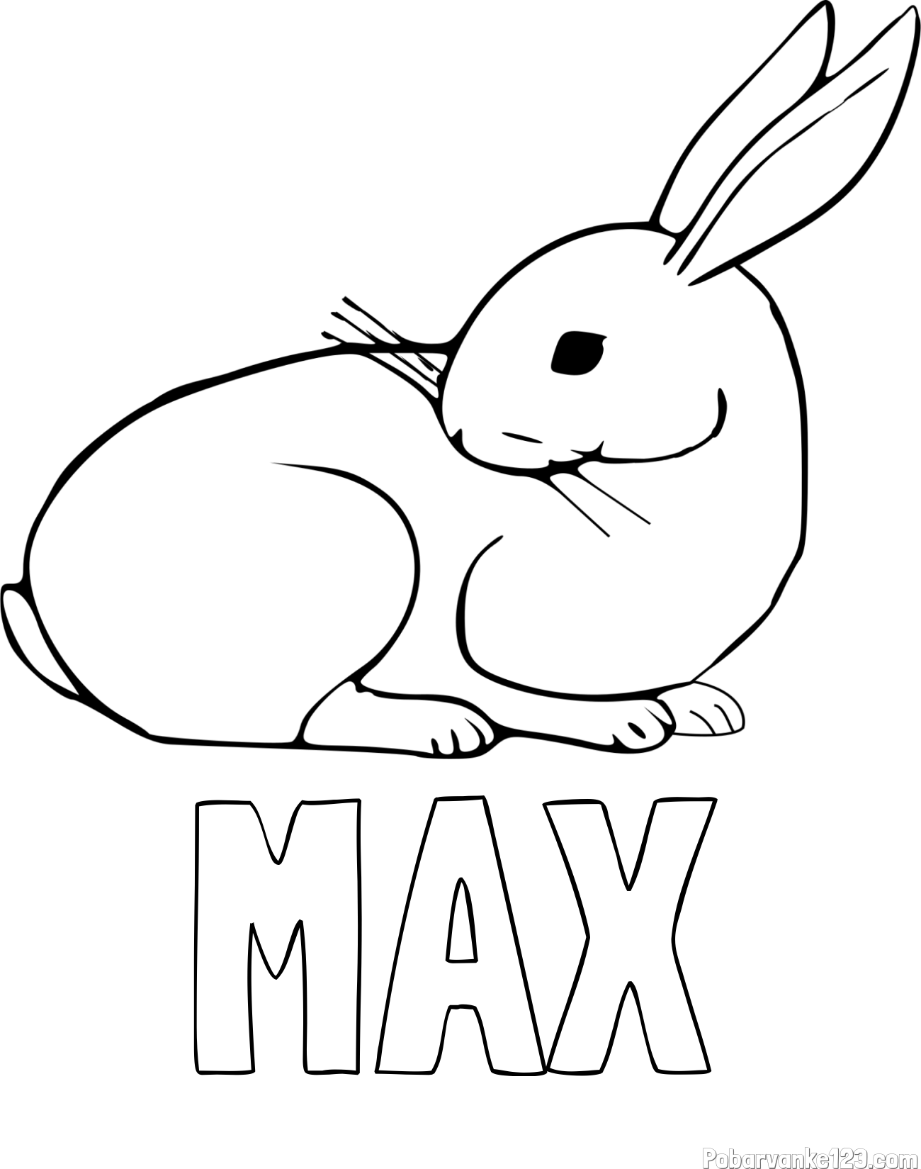 Pobarvanka imena MAX in pobarvanka zajčka, ki je nekaj opazil