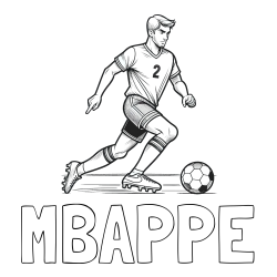 Online izdelana pobarvanka - Pobarvanka imena MBAPPE in pobarvanka nogometaša