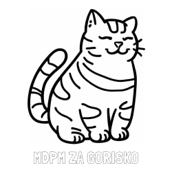 Online izdelana pobarvanka - Pobarvanka imena MDPM ZA GORIŠKO in pobarvanka debelušne mačke