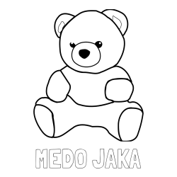 Online izdelana pobarvanka - Pobarvanka imena MEDO JAKA in pobarvanka medvedka