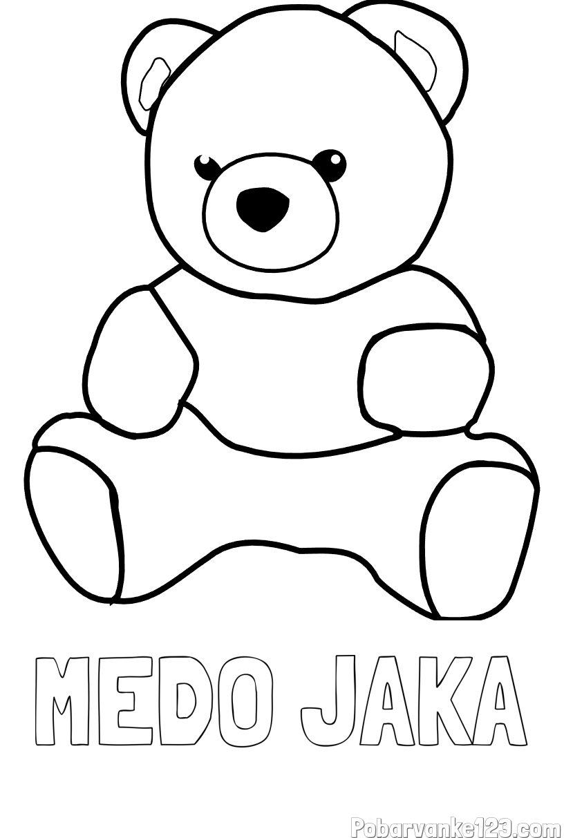 Pobarvanka imena MEDO JAKA in pobarvanka medvedka