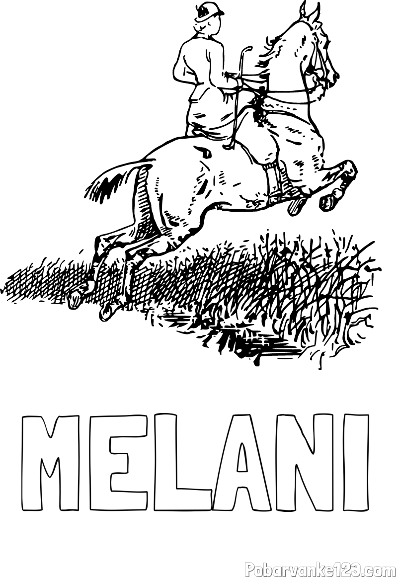 Pobarvanka imena MELANI in pobarvanka jahalke