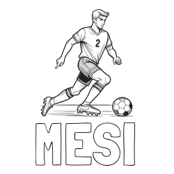 Online izdelana pobarvanka - Pobarvanka imena MESI in pobarvanka nogometaša