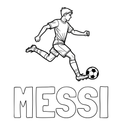 Online izdelana pobarvanka - Pobarvanka imena MESSI in pobarvanka nogometaša v napadu