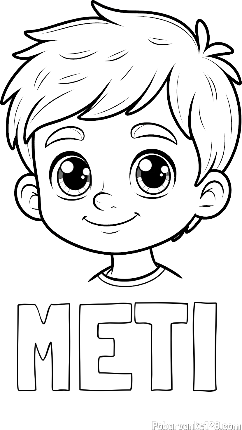 Pobarvanka imena METI in pobarvanka obraza fanta