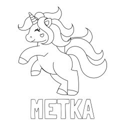 Pobarvanka imena METKA in samoroga
