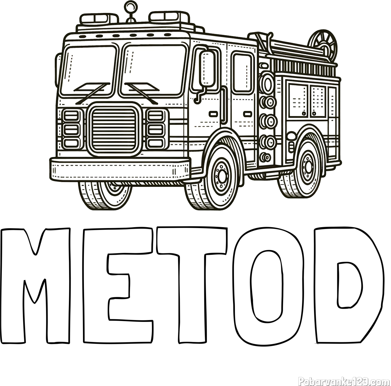 Pobarvanka imena METOD in pobarvanka gasilskega avta