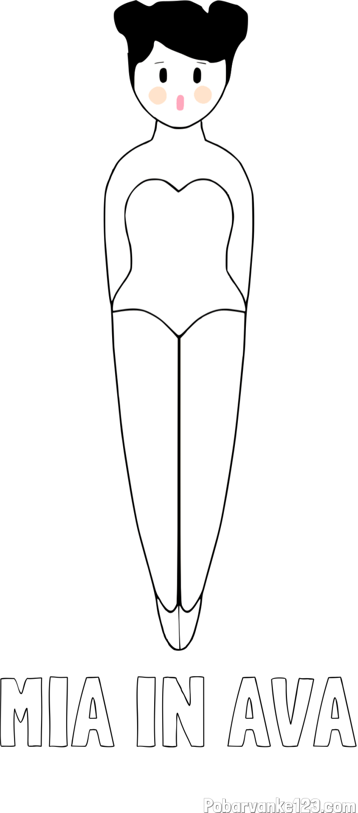 Pobarvanka imena MIA IN AVA in enostavna pobarvanka baletke