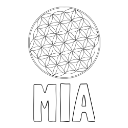 Pobarvanka imena MIA in mandale