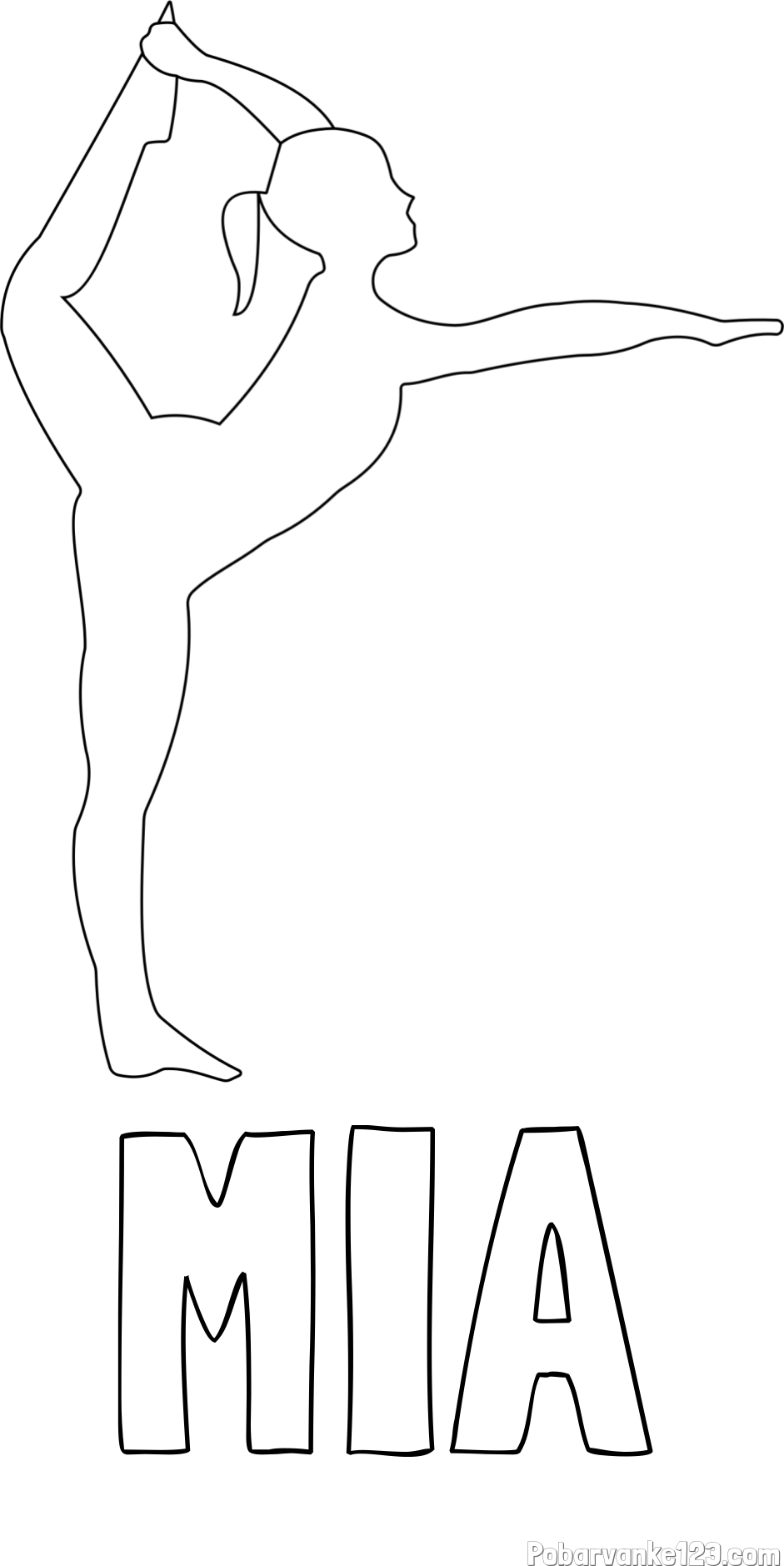 Pobarvanka imena MIA in pobarvanka baletke med ogrevanjem