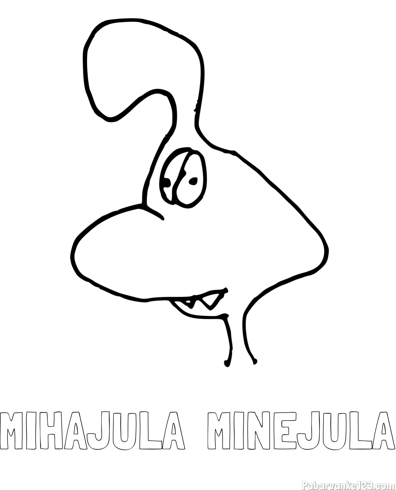 Pobarvanka imena MIHAJULA - MINEJULA in otroška pobarvanka pošasti