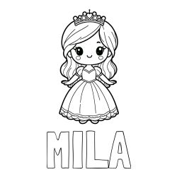 Pobarvanka imena MILA