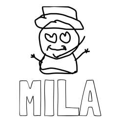 Online izdelana pobarvanka - Pobarvanka imena MILA in pujsa Pepa