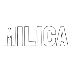 Online izdelana pobarvanka - Pobarvanka imena MILICA