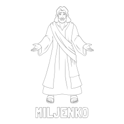 Online izdelana pobarvanka - Pobarvanka imena MILJENKO in pobarvanka Jezusa Kristusa