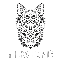 Online izdelana pobarvanka - Pobarvanka imena MILKA TOPIĆ in pobarvanka volka - mandale