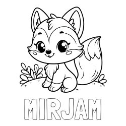 Pobarvanka imena MIRJAM in pobarvanka lisičke