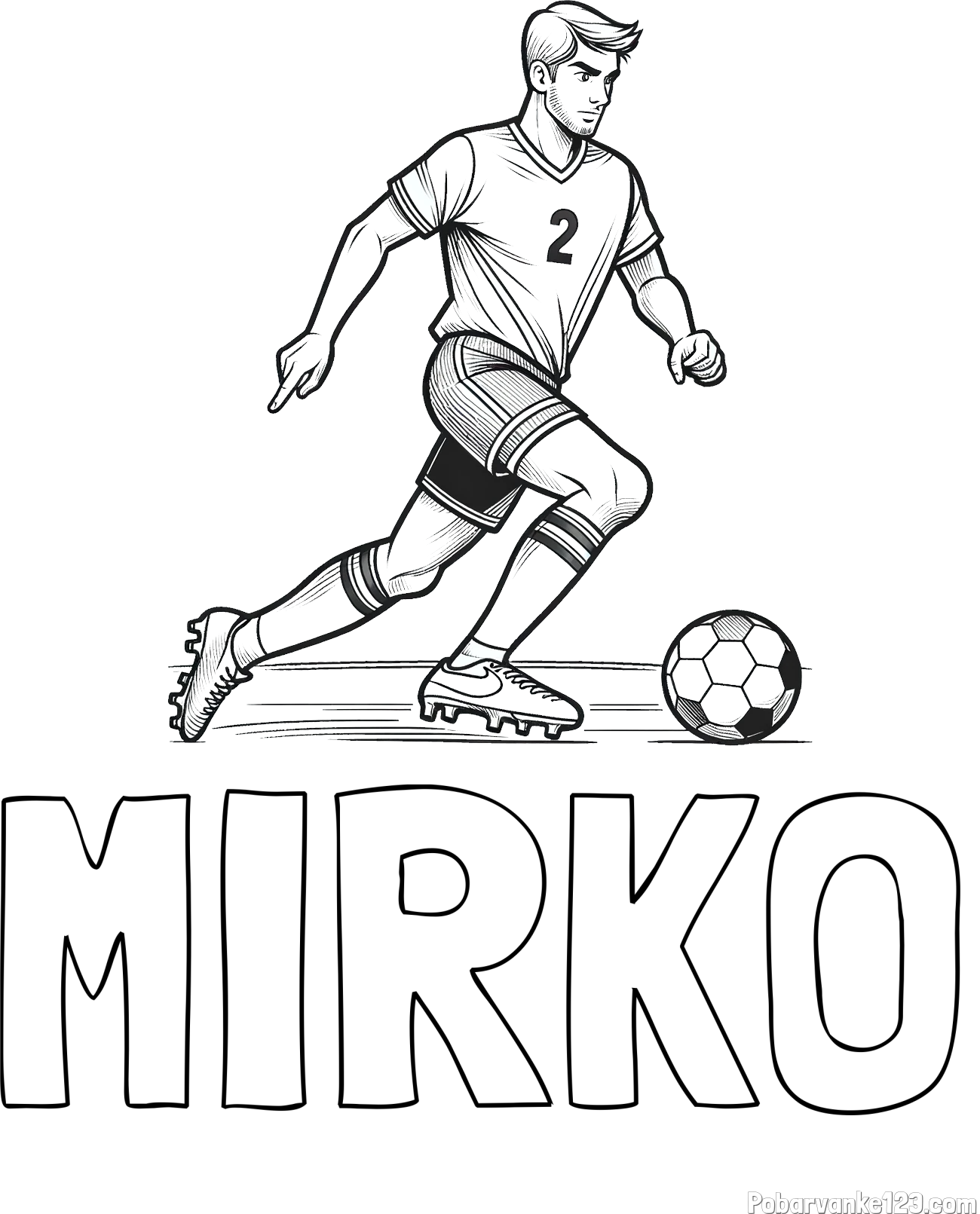 Pobarvanka imena MIRKO in pobarvanka nogometaša