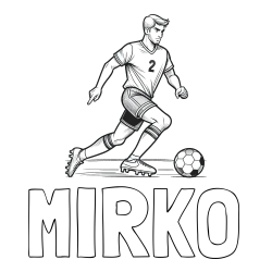 Online izdelana pobarvanka - Pobarvanka imena MIRKO in pobarvanka nogometaša