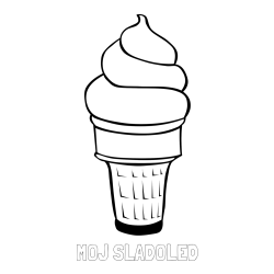Pobarvanka imena MOJ SLADOLED in pobarvanka sladoled