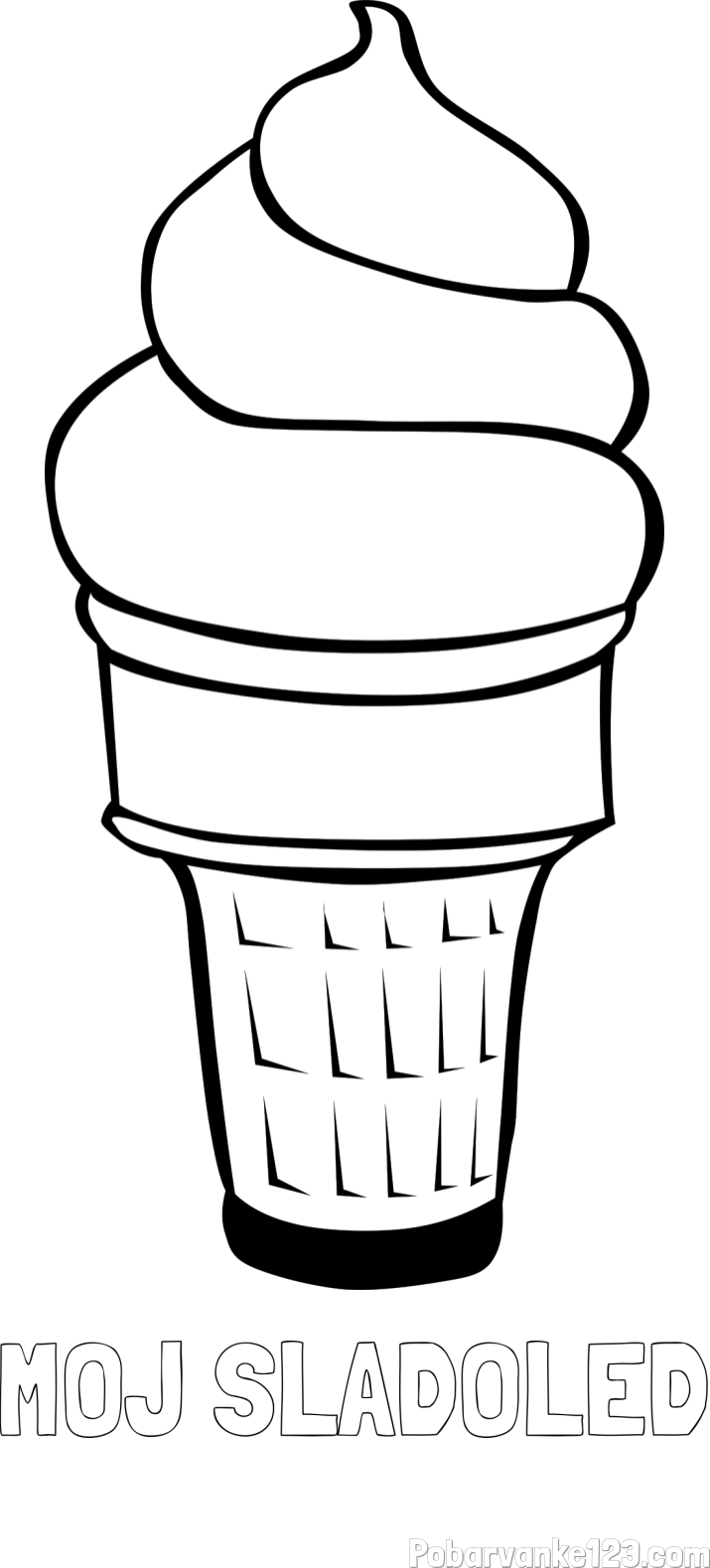 Pobarvanka imena MOJ SLADOLED in pobarvanka sladoled