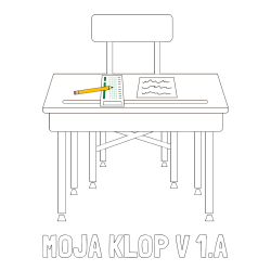 Online izdelana pobarvanka - Pobarvanka imena MOJA KLOP V 1.A in pobarvanka šolske klopi