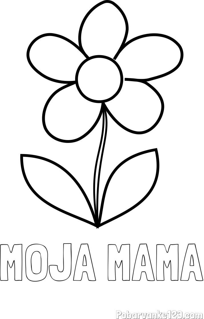 Pobarvanka imena MOJA MAMA in pobarvanka lepe cvetlice