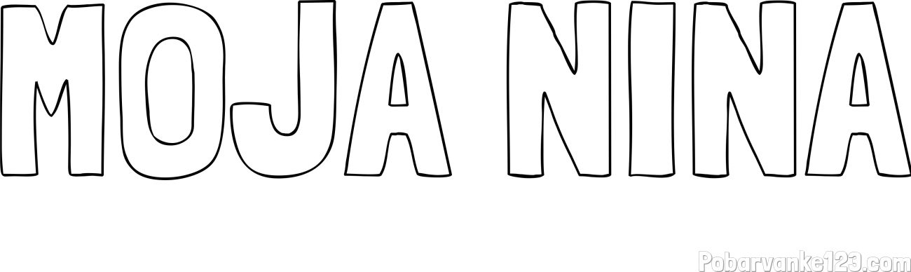 Pobarvanka imena MOJA NINA