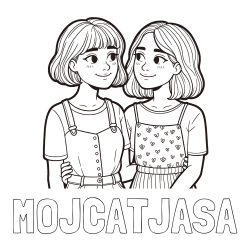 Online izdelana pobarvanka - Pobarvanka imena MOJCATJAŠA in pobarvanka dveh najboljših prijateljic