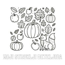 Online izdelana pobarvanka - Pobarvanka imena MOJI ŠTRUKLJI DETELJICA in pobarvanka z motivom jeseni