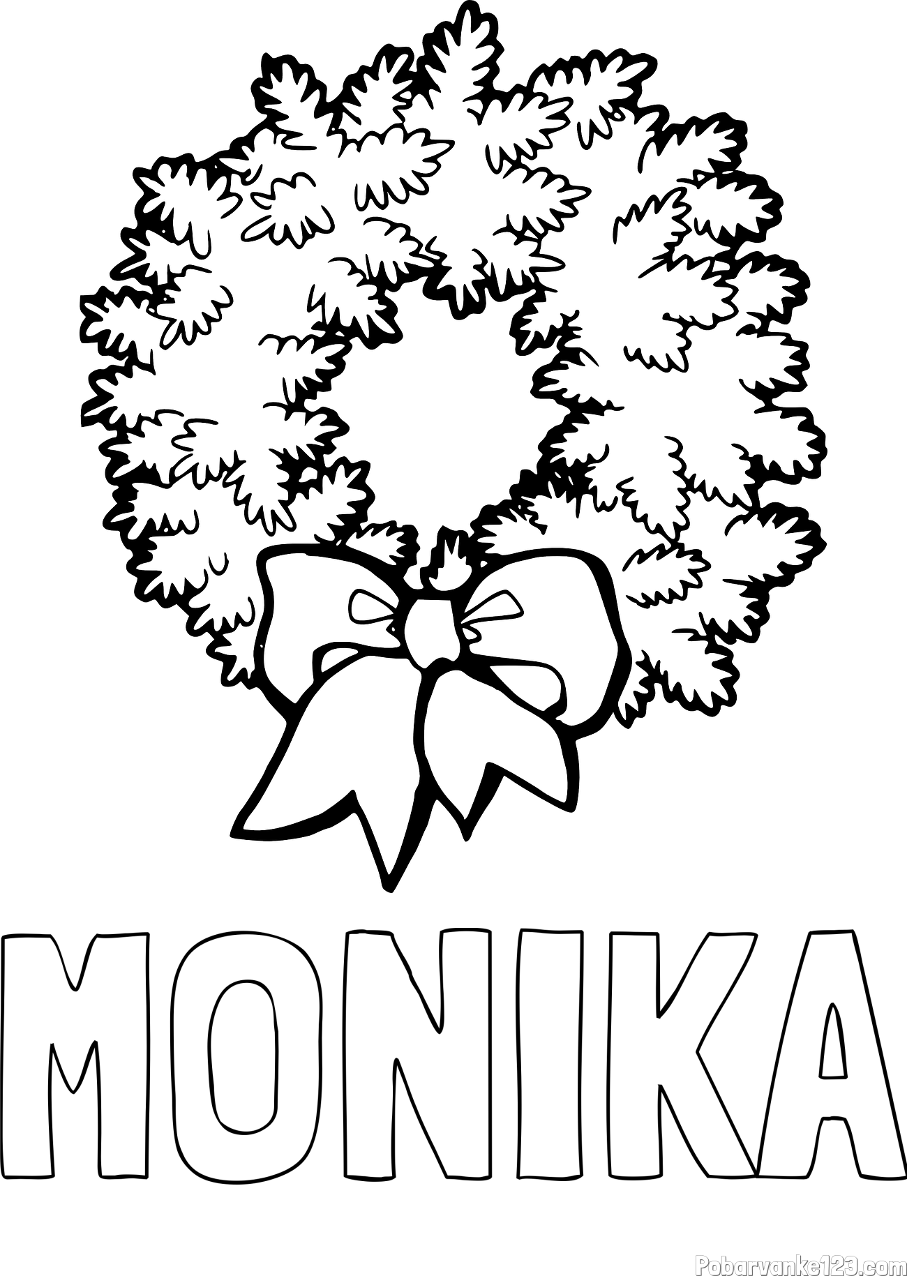 Pobarvanka imena MONIKA in adventni venček