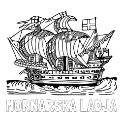 Online izdelana pobarvanka - Pobarvanka imena MORNARSKA LADJA in pobarvanka velike in stare ladje
