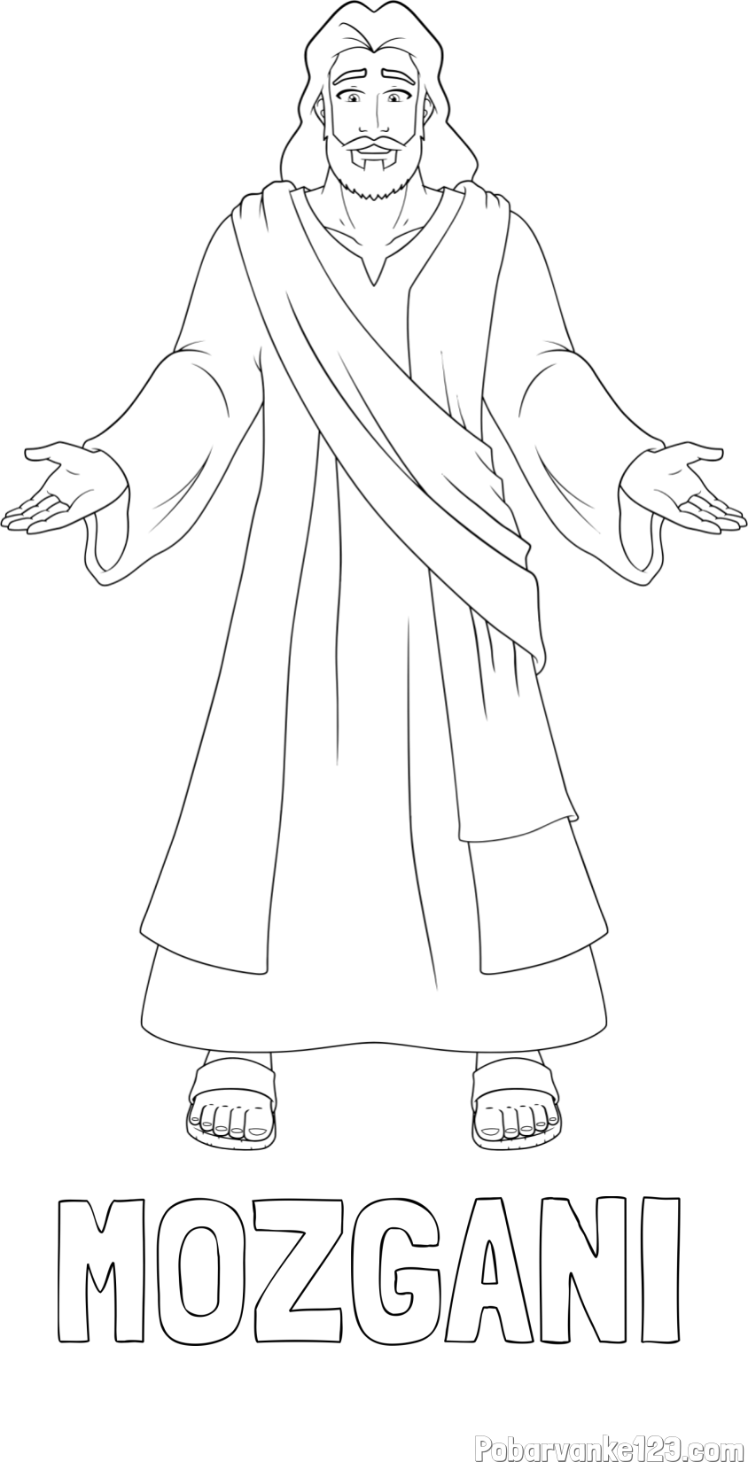 Pobarvanka imena MOŽGANI in pobarvanka Jezusa Kristusa