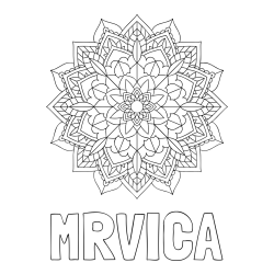 Online izdelana pobarvanka - Pobarvanka imena MRVICA in Čudovita pobarvanka mendale