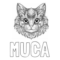 Online izdelana pobarvanka - Pobarvanka imena MUCA in pobarvanka mačke