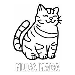 Pobarvanka imena MUCA MACA in pobarvanka debelušne mačke